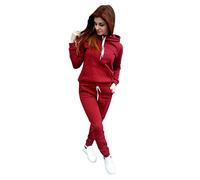 Générique Set da jogging da donna 2 pezzi Tuta Sportiva Pantaloni E Felpa Con Cappuccio Tuta Donna Set Elegante E Elegante Set Stampato Donna Abbigliamento Sportivo 2025, 02#Rosso, XXL