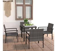 Générique Set da pranzo da giardino 5 pezzi in resina intrecciata grigia,Mobili,Mobili da giardino,Saloni da giardino, Grigio,32.65KG,3065712