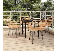 Générique Set da pranzo da giardino 5 pezzi in resina intrecciata,mobili,mobili da giardino, saloni da giardino, marrone, 37,24 kg, 3157860