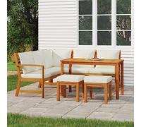 Générique Set da pranzo da giardino 6 pezzi con cuscini in legno di acacia,Mobili,Mobili da giardino,Saloni da giardino,Marrone, 58.2KG,3154964