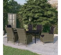 Générique Set da pranzo da giardino 7 pezzi marrone,Mobili,Mobili da giardino,Saloni da giardino,Marrone,138.24KG,3099653