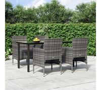 Générique Set da pranzo da giardino e cuscini, 5 pezzi, grigio/nero, mobili, mobili da giardino, saloni da giardino, grigio, 47,3 kg, 3156604