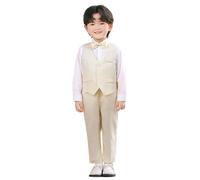 Générique Set di 2 pezzi per ragazzo in cotone per bambini, top e pantaloni, tuta morbida a maniche corte, leggera, traspirante, per il tempo libero, casa, confortevole, primavera, estate, ragazzino