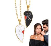Générique Set di collane da donna, due pezzi, ciondolo a forma di cuore d'amore, ciondolo rimovibile leggero, gioiello regalo per donne e uomini e