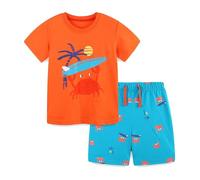 Générique Set di due pezzi per ragazzo 2026 alla moda, estivo, con stampa a maniche corte + pantaloni casual per bambini 2-8 anni