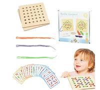Générique Set di giocattoli a corda per tutti/piccoli - perline e tavole di allacciatura in legno durevole, gioco educativo pratico per le persone, migliora la destrezza, la concentrazione e la