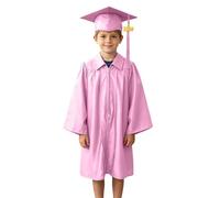 Générique Set di laurea con toga e cappello con pompon a collo ripiegato, completo per ragazzi e ragazze, celebrazione scolastica memorabile