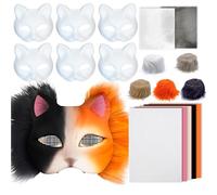 Générique Set di maschere d'orco, kit di maschere d'orco con fascia di lana, maschera orco da dipingere, maschera volpe da dipingere per feste, fai da te, danza, gioco di ruolo (set A)