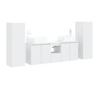 Générique Set Di Mobili Da Bagno 5 Pc Bianco | Legno di ingegneria,posa a parete,porta reversibile,2 mobili-lavabo,1 cabinet,punte incluse,assemblaggio a due