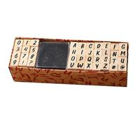 Générique Set di timbri alfabetici - Timbri per Lettere, Set Dee Numeri e Lettere 'Alfabeto | Kit in Legno per Giornale, letteress e Numeri per Fai da Te,