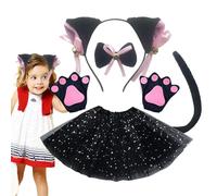 Générique Set Orecchie E Coda Di Gatto | Cat Ear Fascia Bow Tie Animale 3D Per Le Rappresentazioni Sulla Scena Cosplay Party Pasqua Cosplay Compleanno