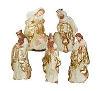 Générique Set presepe di Natale - 5 pezzi figurine collezionabili in resina | statuette religiose | per le feste di Natale la casa della chiesa il piano del tavolo ufficio caminetto
