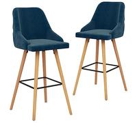 Générique Sgabelli da Lotto di 2 blu velluto,Mobili,Poltrone e sedie,Sgabelli, blu, 14,9 kg, 289463