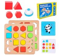 Générique Shape Puzzle, Color Matching Toy, 9,65 x 6,5 x 1,97 pollici, Educational Learning Game, Wooden Sorting Activity for Cognitive Growth, Toddler, Kids, Classroom, Playroom, Multicolor