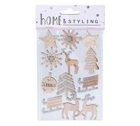 Générique Sheet of 12 Christmas Wooden Stickers