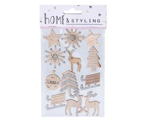 Générique Sheet of 12 Christmas Wooden Stickers