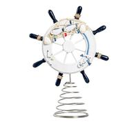 Générique Ship Wheel Decor 11in, Aesthetic Decoration for Office, Coastal Room Decor with Fishing Net, Patio Living-Room Outdoor Kitchen Nursery Apartment Bedroom Classroom