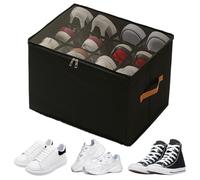 Générique Shoe Organizer Box, Foldable Storage Container, Adjustable Divider Design, Trasparente Cover Lid, Carry Handle Feature, Perfect for Living Room Tidiness, Dormitory Use