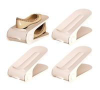 Générique Shoe Slot Organizer, 4-Pack Adjustable Double Layer Rack, Space-Saving Shoe Storage Shelf for Closet, Garage, RV, Under Bed, Floor, Entryway, Wall Display and More