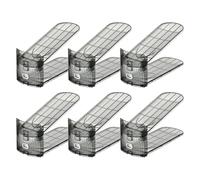 Générique Shoe Storage, Shoe Organizer, Double Layer Design with Height Adjustment 9,84 x 4,13 pollici, Stackable Storage for Garage, Dorm, Men, Women, Entryway, Closet, Bed, Wall, Clear Gray