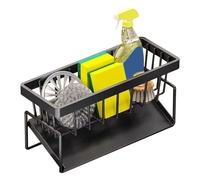 Générique Sink Organizer, Kitchen Storage, 9.06 x 3.54 x 4.33in acciaio , doppio strato, compatto Shelf, Rust Resistant, Drain Rack, Space Saver, Cleaning Portable for Brushes, Soap, Scrubbers