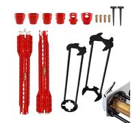 Générique Sink Wrench, Bathroom Faucet Repair Tool, Compact Versatile Plumbing, Multifunctional Wrench Kit for Shower Bathtub Basin, Water Pipe, Homeowner, Landlord, or Professional, Red