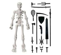 Générique Skeleton Action Figure, Movable Human Bone Model Figurine, Halloween Desktop Ornament, Perfect for Display Collecting Or Holiday Table Home Office Classroom Decor, 1.38x0.59x5.12 in
