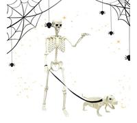 Générique Skeleton Decor, Halloween Dog Skeleton, Scary Display Prop for Yard Setup, Posable Skull Figurine, Indoor Outdoor Haunted Scenes Garden Graveyard Front Door Party Horror Room Decoration
