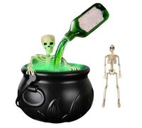 Générique Skeleton Potion Witches Cauldron, diffusore di Halloween Black Witch Pot con fiori magici bottiglie, Halloween Decorations Indoor, DIY Cauldrons Halloween Decor