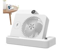 Générique Small Desk Fan, Wireless Blower, 9.45 Inches Charging Bedside Fan with Angled Base and 100-Speed Digital Control, Quiet Cooling Device for Bedroom, Home, Workplace, Nightstand