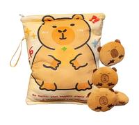 Générique Snack Bag for Kids, Kids Reusable Snack Bags, Capybara Plush with 4 Mini Stuffed Toys, Soft Pillow Cushion, Carino Candy Holder, Decorative Hugging Toy for Home and Travel, 7.09 x 7.87