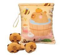 Générique Snack Bags Kids, Cute Capybara Plush Bag, 7,09 x 7,87 in 4 Cushions Doll, portatile Fun Cozy Design, Soft Pillow Snack Holder for Candy & Gummy Storage, b, Se référer au descriptif,