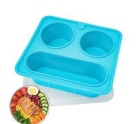 Générique Snackle Box Container, 420 ml 3-Compartment Silicone Airtight Lunch Box, Reusable Snack Containers with Lids for Food, Chocolate, Fruit, School, Office, Outdoor, Travel, Camping, and Daily