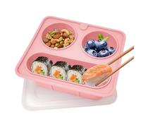 Générique Snackle Box Container, 420 ml 3-Compartment Silicone Airtight Lunch Box, Reusable Snack Containers with Lids for Food, Chocolate, Fruit, School, Office, Outdoor, Travel, Camping, and Daily