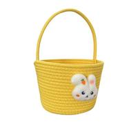 Générique Soft Plush Easter Basket, Bunny Candy Container, 9,06 x 7,09 x 6,3 pollici, ampia capacità di archiviazione con manico , Easter Party Basket with Cute Design, Bunny Treat Holder for