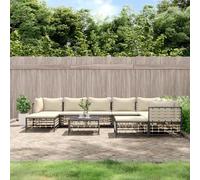 Générique Soggiorno da giardino 10 pezzi con cuscini in resina intrecciata antracite, Mobili,Mobili da giardino, Sedili da giardino, Divani da giardino, Antracite, 102.6KG,3186808