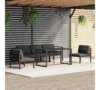 Générique Soggiorno da giardino 6 Pezzi Alluminio Antracite con Cuscini | Design modulare, Assembla Secondo Le Gocce, Sedile Max 110 kg, Mobili Patio Esterno