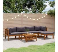 Générique Soggiorno da giardino 7 pezzi con cuscino in legno di acacia solido,Mobili,Mobili da giardino,Soggiorni da giardino,Grigio,77.1KG,3086898