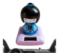 Générique Solar Dashboard Figures - Kimono Doll Vehicle Decoration, Shaking Head Dashboard Ornament | Car Decor for Drivers, Collectors, Daily Commuting, Road Trips, Sedans, Trucks, SUVs, RVs, Office