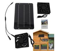 Générique Solar Powered Outdoor Fan, Air Exhaust Kit, 90 cm Powerful Cooling Ventilation System, Compact Weather-Resistant Housing, 1 set Black, for Dog House Camping Hiking