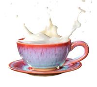 Générique Soup Tazze, Ceramic Coffee Cups, Handmade Retro Style, 150 ml with Handles and Saucers, Japanese Pottery Set, Ideal for Tea Time, Home Kitchen, Gift Giving, Daily Beverage Use
