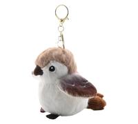 Générique Sparrow Plush - Ciondolo stuffed Bird Charm Keychain, Realistic Animal Plush Toy | Soft Bag Accessory Hanging Hook, Miniature Bird Decoration For School Backpack Wallet Purse Key