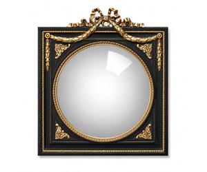 Générique Specchio convesso da parete, cornice nera e oro con ghirlanda dorata, decorazione da parete vintage chic, stile napoleone III, specchio strega antica, 31 x 27 cm