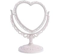 générique Specchio da Trucco Specchio Rotante a Forma di Cuore Specchio di Cortesia Doppio Lato Specchio cosmetico Ufficio Regali Portatili per le Donne - beigeAttraente