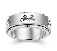 Générique Spinner Rings - Rotating Fidget Ring, Spinner Jewelry, Anti-Stress Calming Band, Stylish Turnable Finger Ring, Focus Sensory Accessory for Teens Adults Girls Men Daily Wear Relaxation, Se