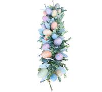 Générique Spring Door Wreath - ABS 60 cm | Artificial Colorful Eggs Easter Home Wall Decor | Farmhouse Window and Door Hanging Garland for Holiday Seasonal Decoration