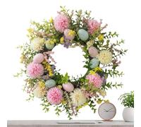 Générique Spring Door Wreath - Colorful Eggs Daisies Garland | 15.75inch Artificial Easter Summer Wreath for Home Porch Window Wall Holiday Wedding Party Valentines Festival Farmhouse Decor