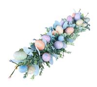 Générique Spring Wreath - Colorful Eggs Garland for Holiday Décor | ABS Materiale con 60 cm Size, Rustic Farmhouse Style, Eucalipto foglie Hanging Decoration for Home Wall Window