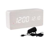Générique Stabile Alarm Clock - Lightweight LED Clock | Bedside Clocks for Bedside, Wooden Clocks with Clear Numbers, Home Accessory Digital Alarm, Portable Timepiece for Living Room Decor
