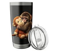 Générique Stainless Steel Insulated Tumblers, 600 ml Monkey Pattern Cup with Lid, Double Wall Travel Mug for Cafe, Tea, Drinking, Palestra, Car, Ufficio, Home Outdoor Party